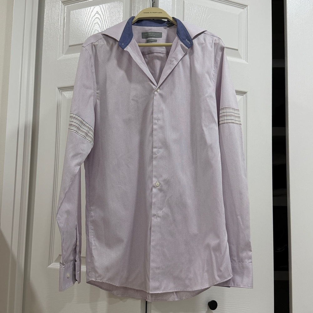 Perry Ellis Premium Slim Fit Shirt - Lavender and Charcoal